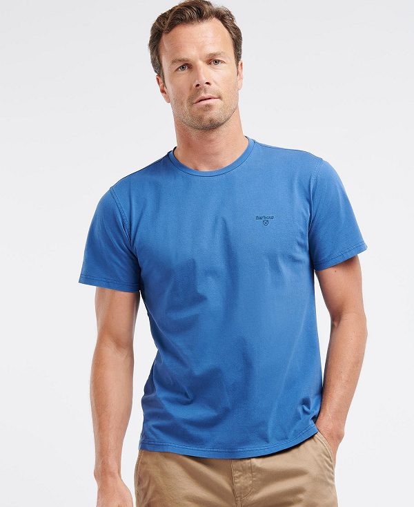 Barbour Cotton T-shirt Sky | BABO88257