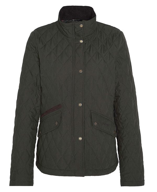 Barbour Country Winter Shoveler Quilted Jacket Dark Olive/Classic | BABO89335