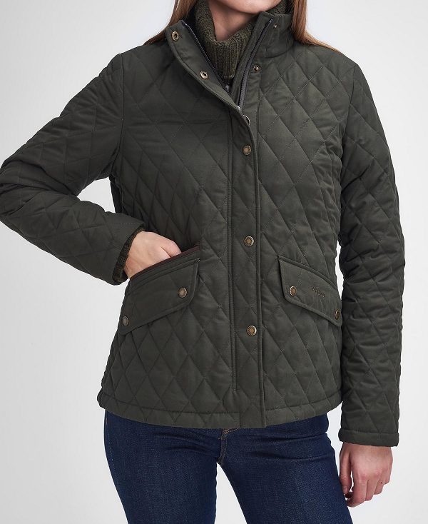 Barbour Country Winter Shoveler Quilted Jacket Dark Olive/Classic | BABO89335