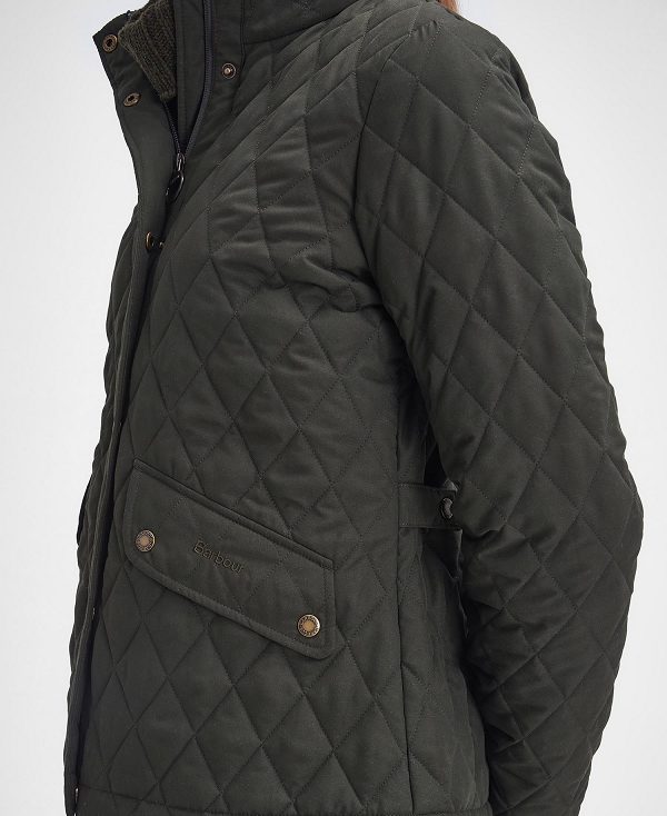 Barbour Country Winter Shoveler Quilted Jacket Dark Olive/Classic | BABO89335