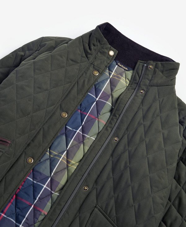 Barbour Country Winter Shoveler Quilted Jacket Dark Olive/Classic | BABO89335