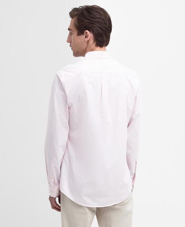 Barbour Crest Poplin Tailored Long-sleeved Shirt Classic Pink | BABO87701