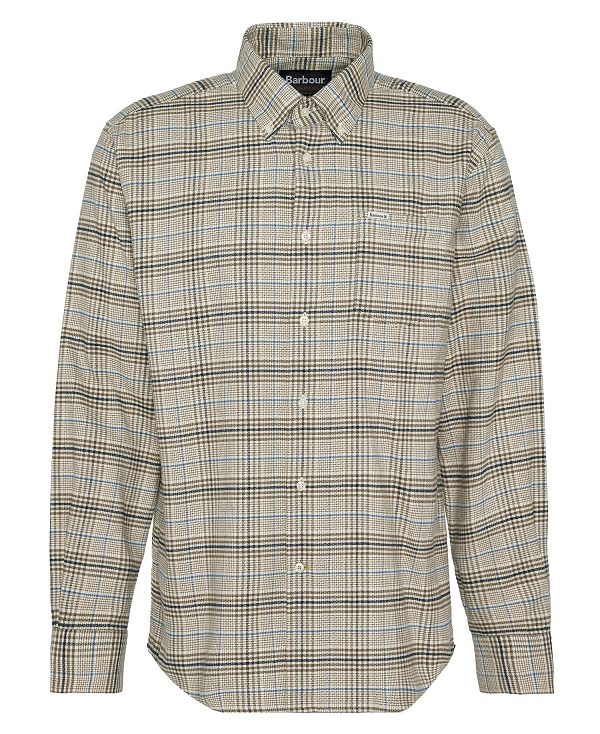 Barbour Crompton Regular Long-sleeved Shirt Navy | BABO87891