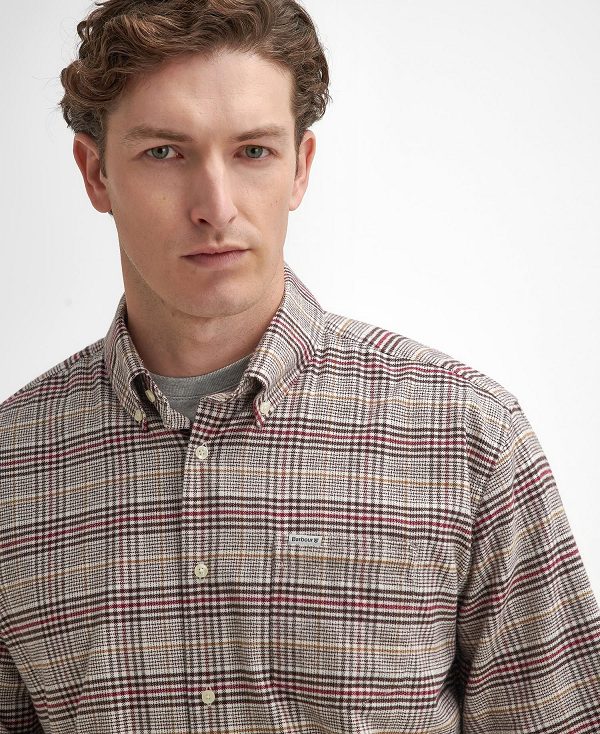 Barbour Crompton Regular Long-sleeved Shirt Red | BABO87934