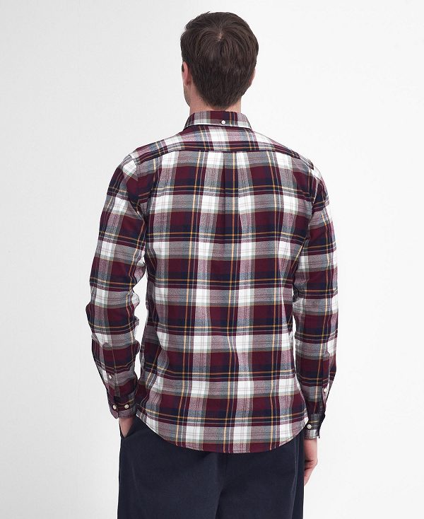 Barbour Crossfell Tailored Long-sleeved Shirt Red | BABO87801