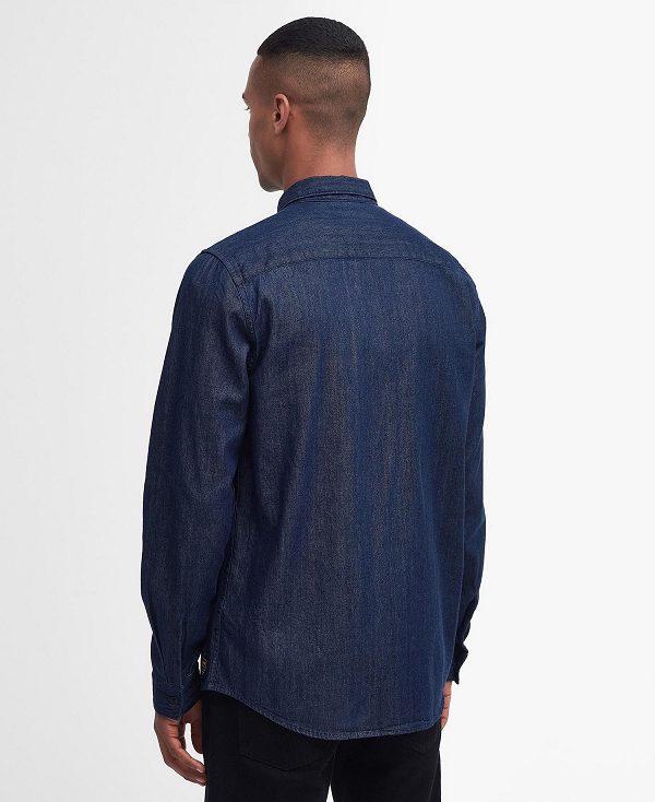 Barbour Dalston Long-sleeved Denim Shirt Chambray | BABO87681