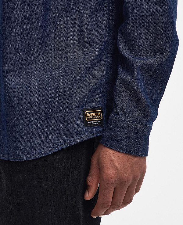 Barbour Dalston Long-sleeved Denim Shirt Chambray | BABO87681