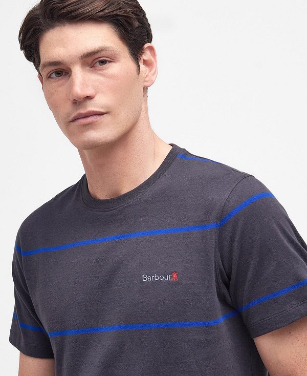 Barbour Dart Striped T-shirt Black | BABO88290