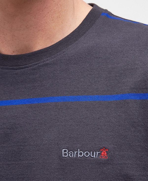 Barbour Dart Striped T-shirt Black | BABO88290