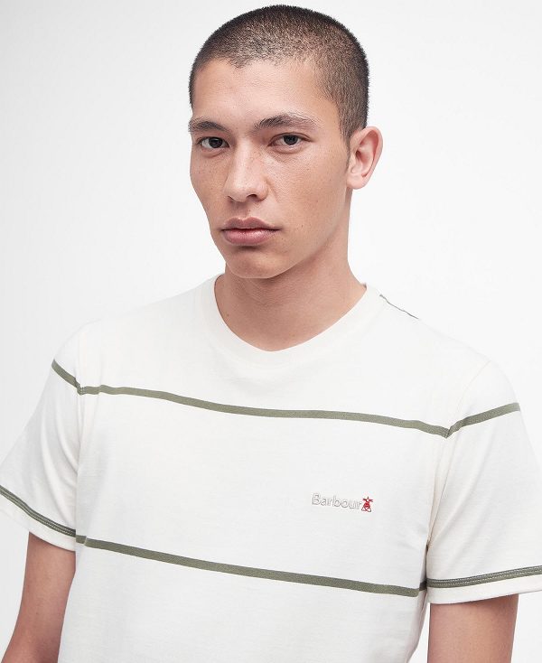 Barbour Dart Striped T-shirt White | BABO88291