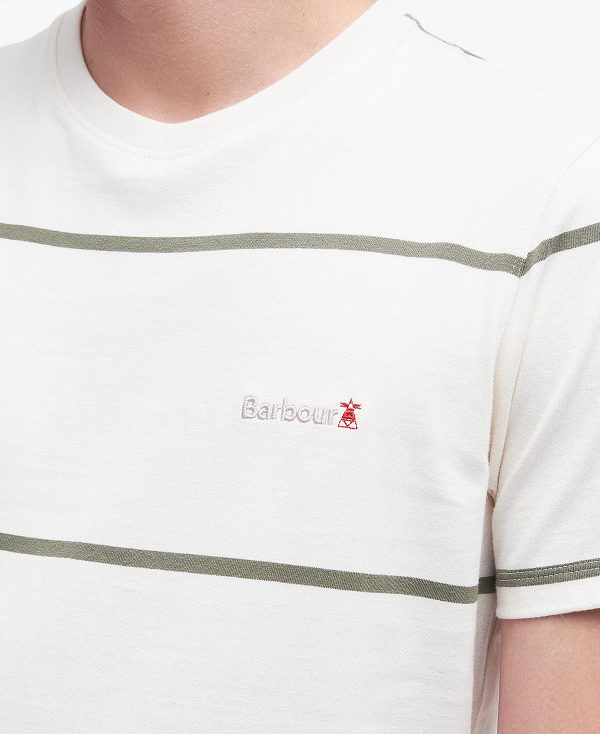 Barbour Dart Striped T-shirt White | BABO88291