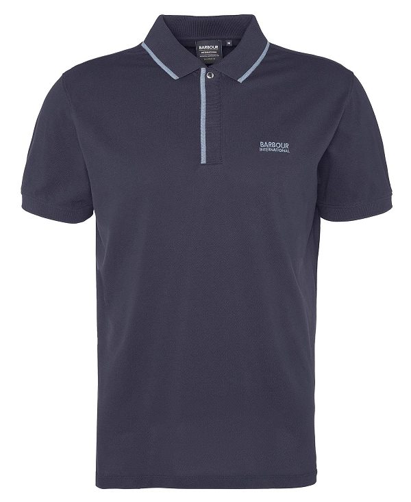 Barbour Daytona Tipped Short-sleeved Polo Shirt Navy | BABO88180