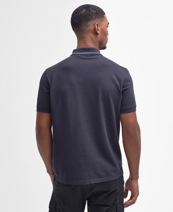 Barbour Daytona Tipped Short-sleeved Polo Shirt Navy | BABO88180