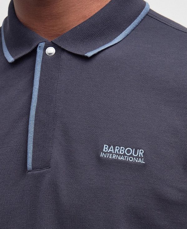 Barbour Daytona Tipped Short-sleeved Polo Shirt Navy | BABO88180