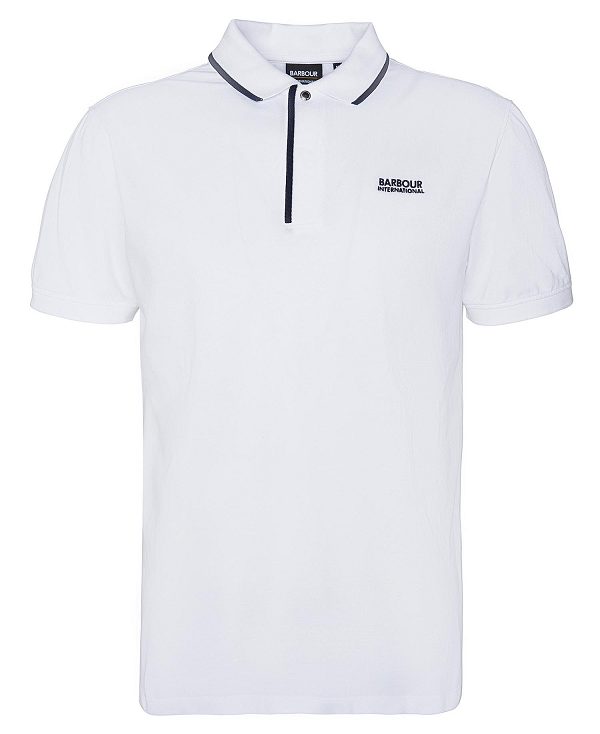 Barbour Daytona Tipped Short-sleeved Polo Shirt Bright White | BABO88203