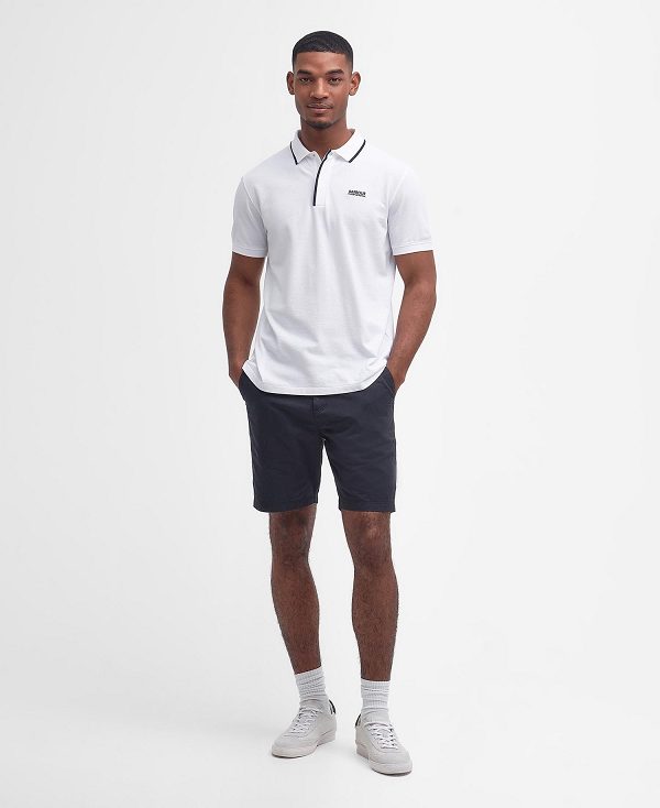 Barbour Daytona Tipped Short-sleeved Polo Shirt Bright White | BABO88203