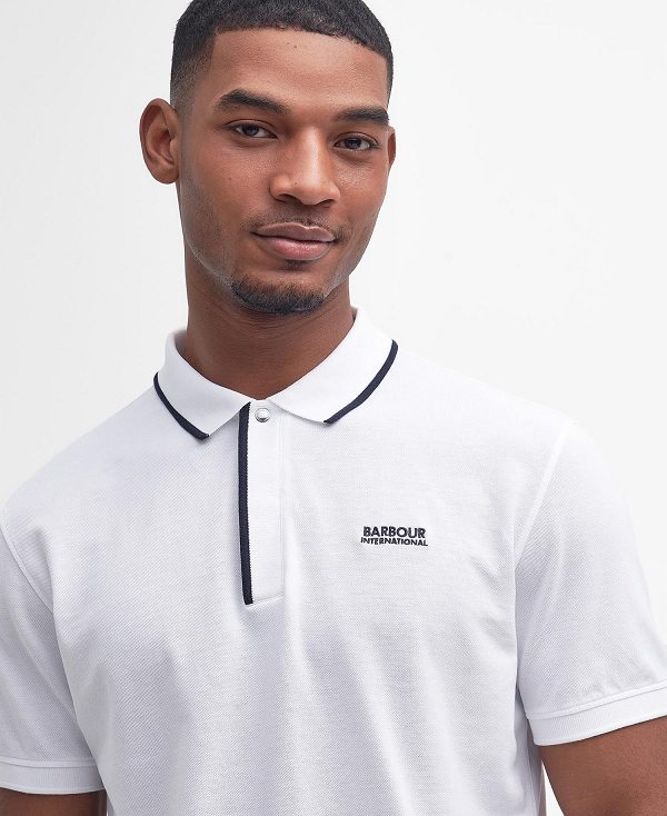 Barbour Daytona Tipped Short-sleeved Polo Shirt Bright White | BABO88203