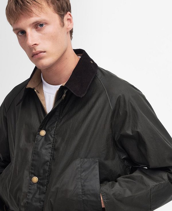 Barbour Deck Waxed Jacket Archive Olive | BABO87199