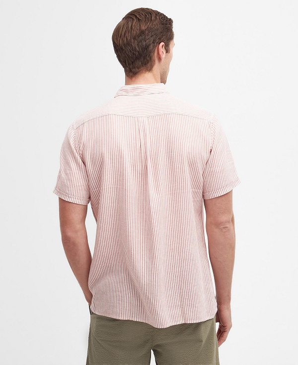 Barbour Deerpark Tailored Short-sleeved Shirt Pink Clay | BABO87740