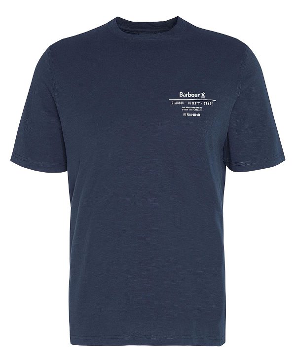 Barbour Denison Relaxed T-shirt Navy | BABO88383