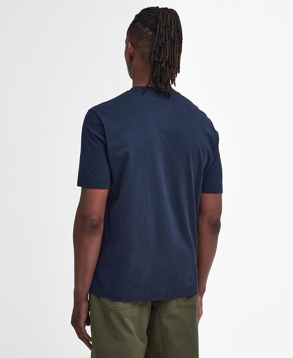 Barbour Denison Relaxed T-shirt Navy | BABO88383