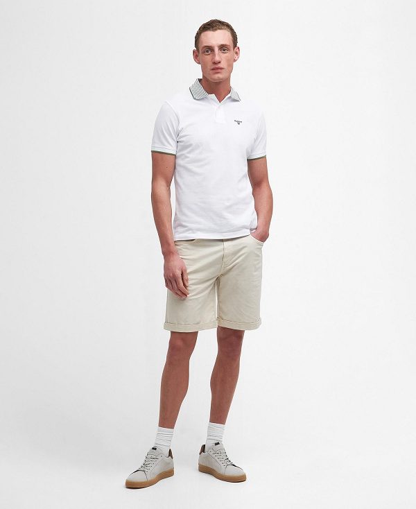 Barbour Denwick Short-sleeved Polo Shirt Classic White | BABO88174