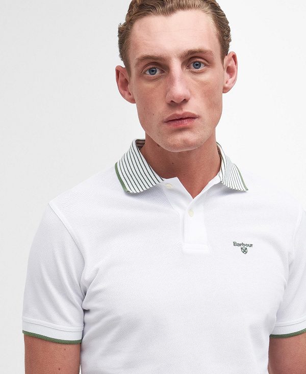 Barbour Denwick Short-sleeved Polo Shirt Classic White | BABO88174