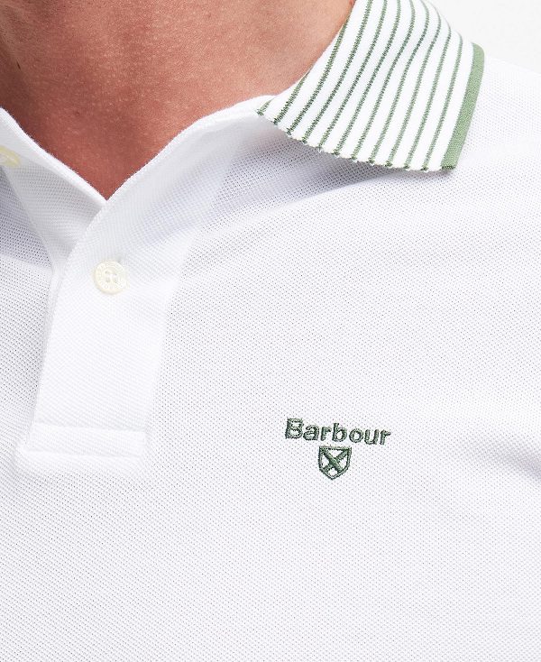 Barbour Denwick Short-sleeved Polo Shirt Classic White | BABO88174