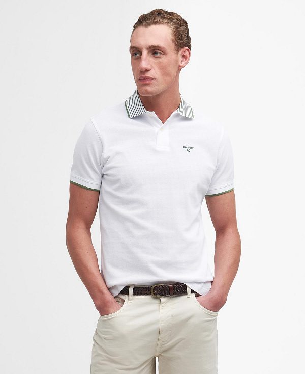 Barbour Denwick Short-sleeved Polo Shirt Classic White | BABO88174