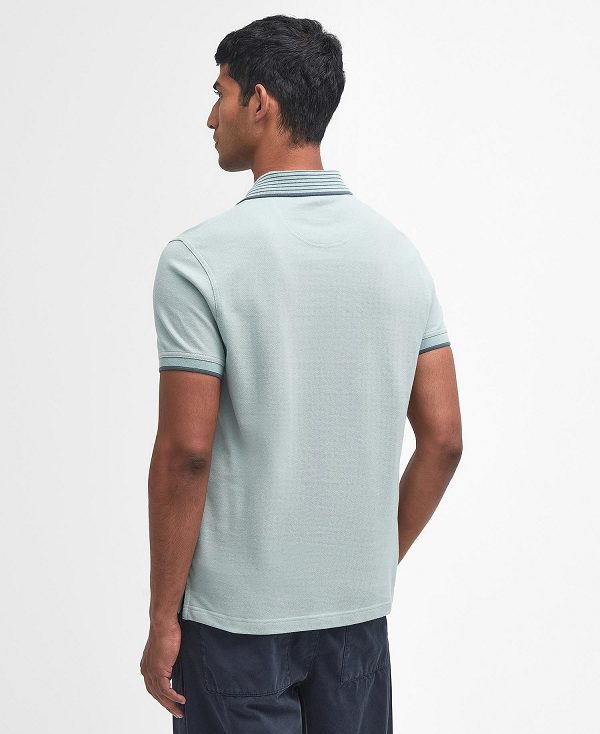 Barbour Denwick Short-sleeved Polo Shirt Blue Chalk | BABO88175