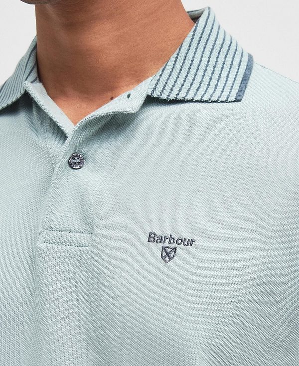 Barbour Denwick Short-sleeved Polo Shirt Blue Chalk | BABO88175