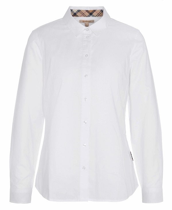 Barbour Derwent Regular Long-sleeved Oxford Shirt White | BABO89499