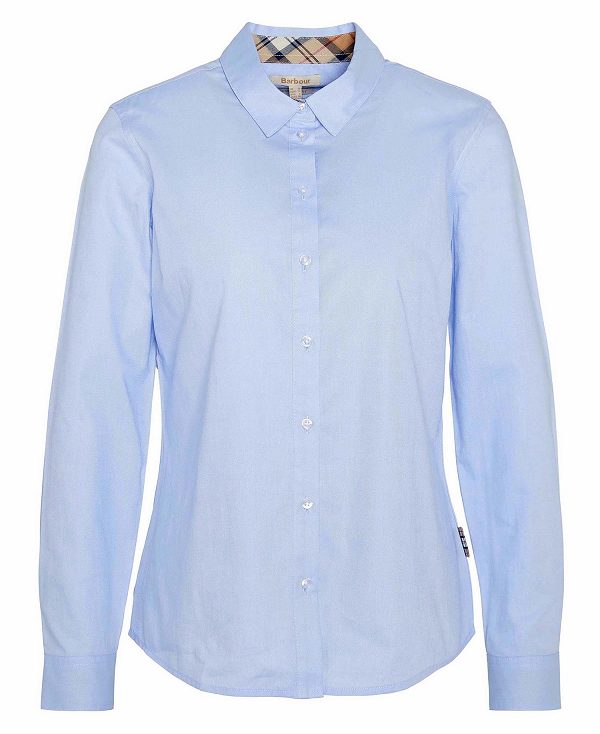 Barbour Derwent Regular Long-sleeved Oxford Shirt Sky | BABO89522