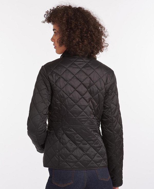 Barbour Deveron Quilted Jacket Black/Olive | BABO89258