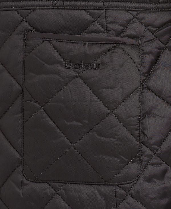 Barbour Deveron Quilted Jacket Black/Olive | BABO89258