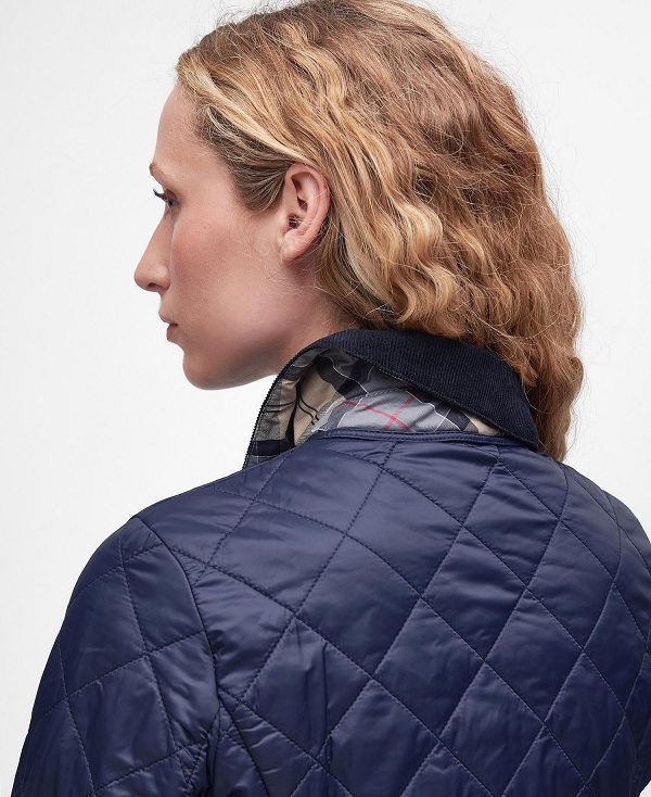 Barbour Deveron Quilted Jacket Navy/Pale Pink | BABO89261