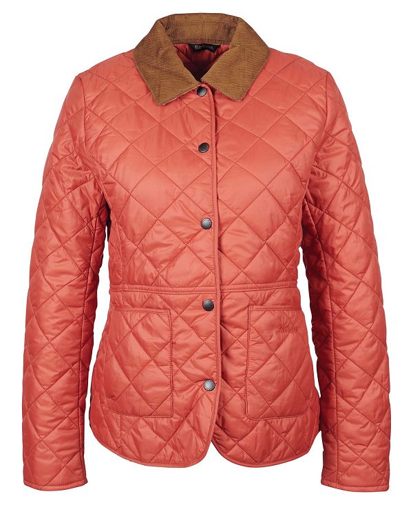 Barbour Deveron Quilted Jacket Saffron Red | BABO89252