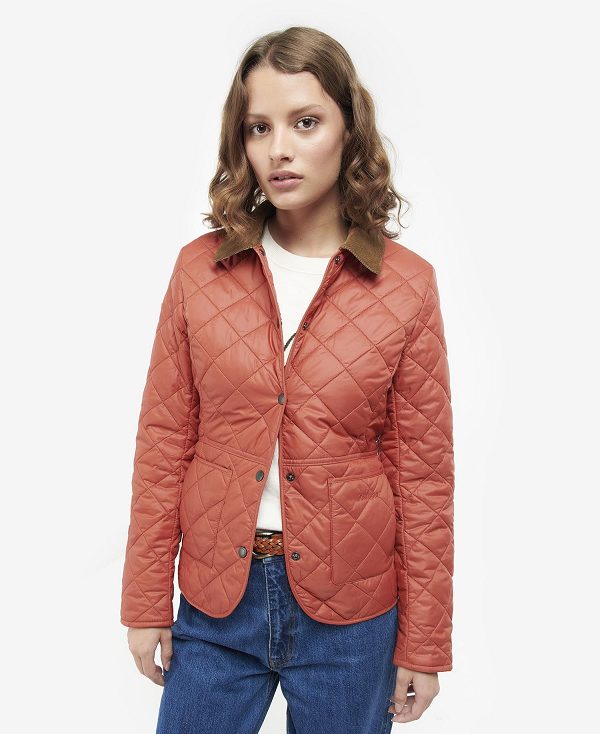 Barbour Deveron Quilted Jacket Saffron Red | BABO89252