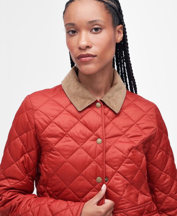 Barbour Deveron Quilted Jacket Saffron Red | BABO89280