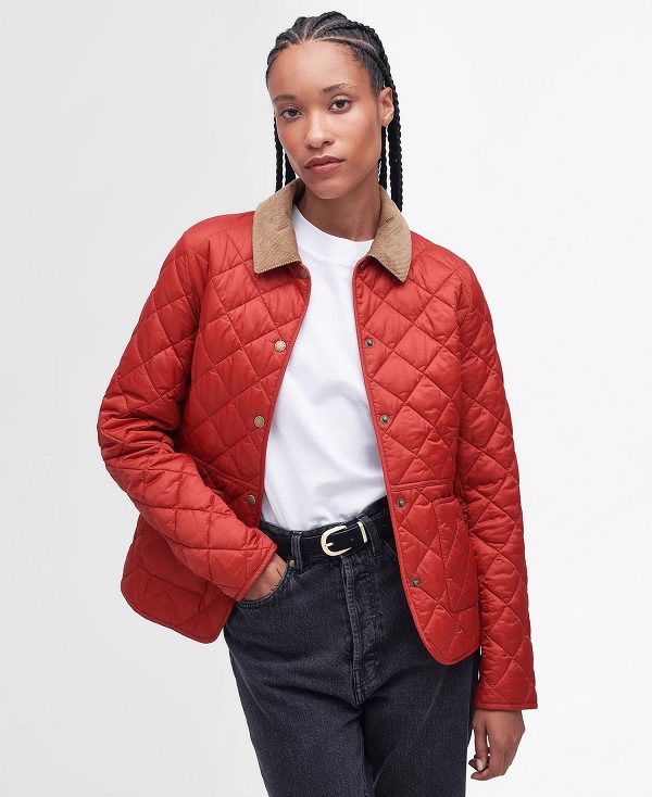 Barbour Deveron Quilted Jacket Saffron Red | BABO89280