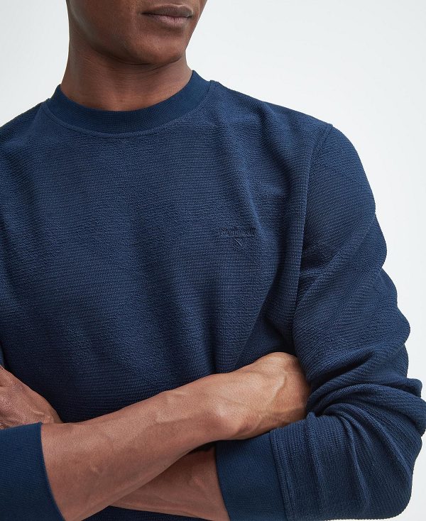 Barbour Diamond Sweatshirt Classic Navy | BABO88483