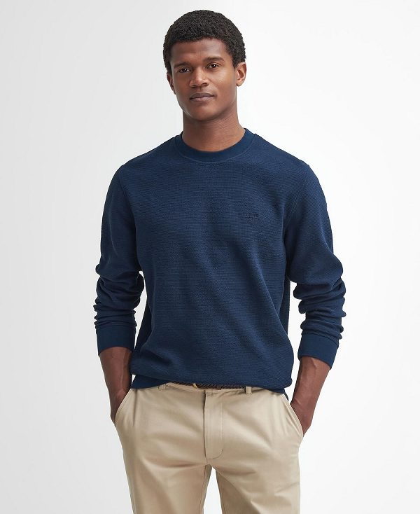 Barbour Diamond Sweatshirt Classic Navy | BABO88483