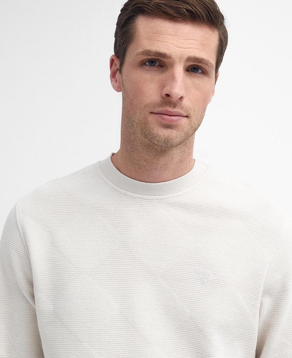 Barbour Diamond Sweatshirt Whisper White | BABO88421