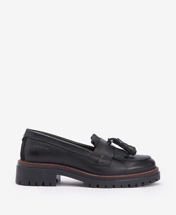 Barbour Dolores Tassel Loafers Classic Black | BABO89910