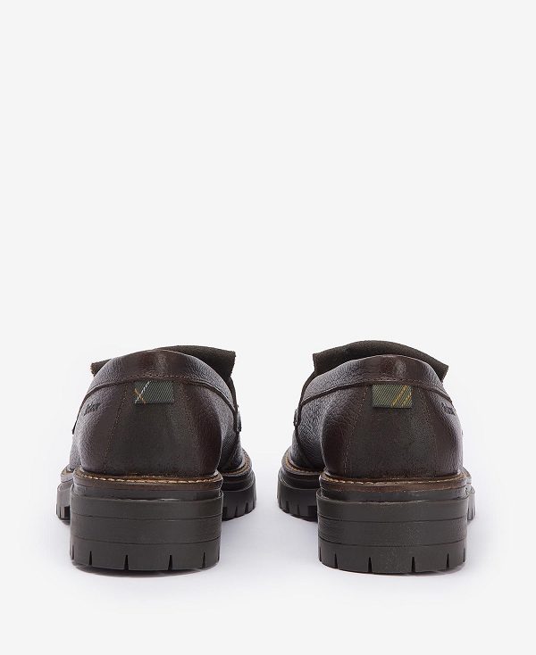 Barbour Dolores Tassel Loafers Dark Brown | BABO89911