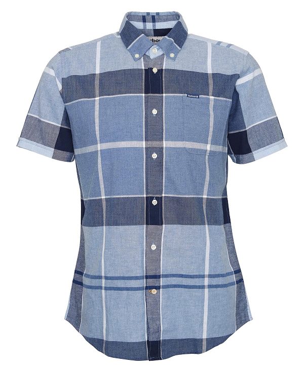 Barbour Doughill Short-sleeved Shirt Berwick Blue | BABO87719