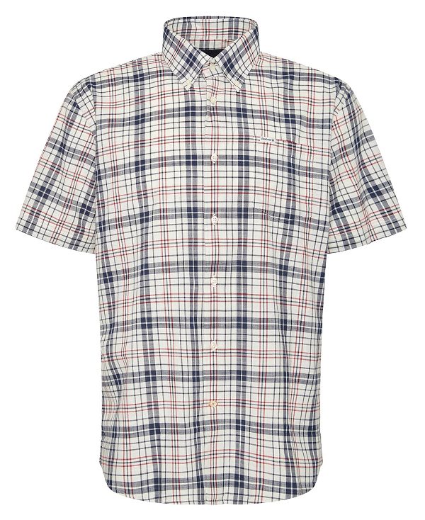 Barbour Drafthill Regular Short-sleeved Shirt Classic Navy | BABO87730