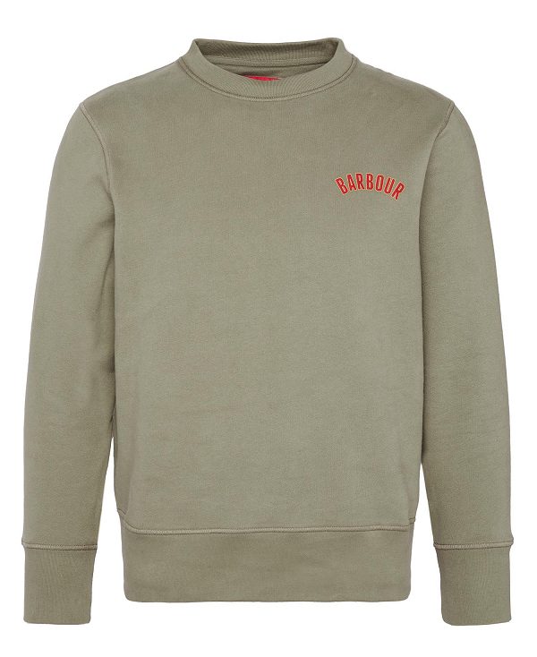 Barbour Dragon Crew-neck Sweatshirt Olive | BABO88445