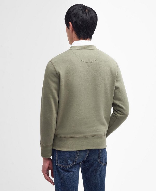 Barbour Dragon Crew-neck Sweatshirt Olive | BABO88445