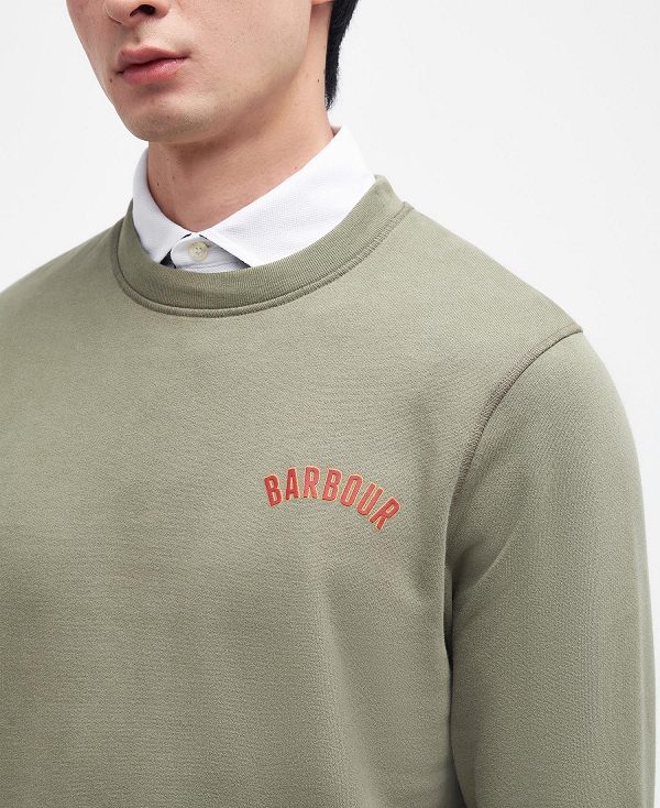 Barbour Dragon Crew-neck Sweatshirt Olive | BABO88445